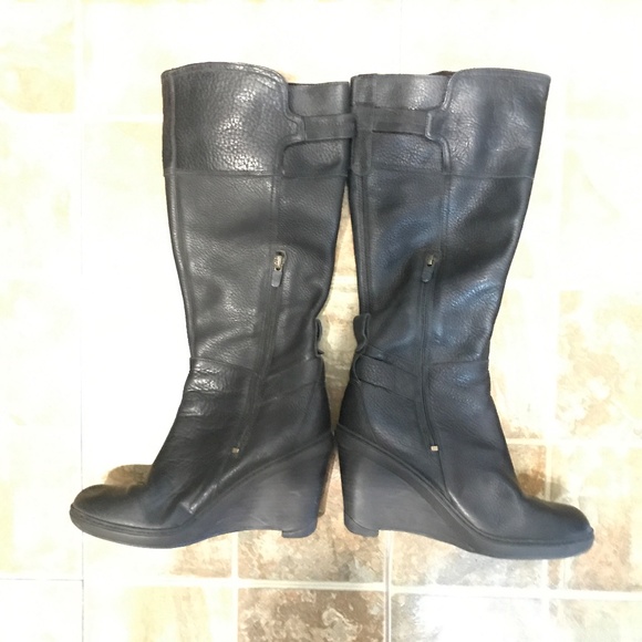 Timberland Stratham Heights Tall Wedge Black Boots - Women's Size 7.5 - Picture 9 of 11